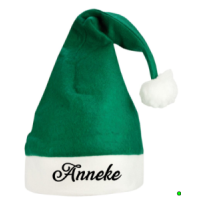 Groene kerstmuts met naam